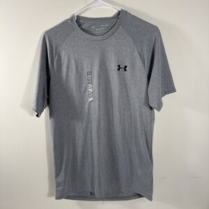 Under‎ Armour Tech 2.0 Men's Grey w/ Black Short Sleeve Shirt Loose Fit Sz Small